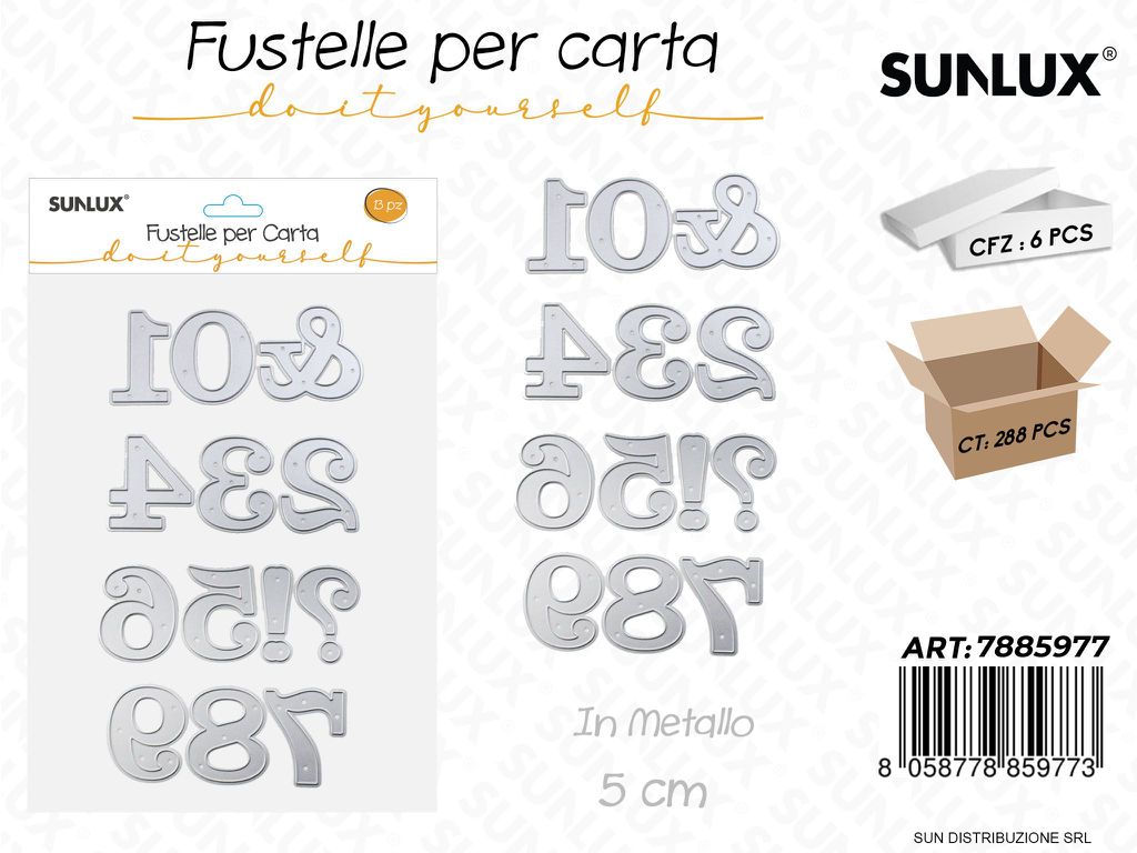 Fustelle per Carta L. in Metallo 13PCS 5CM