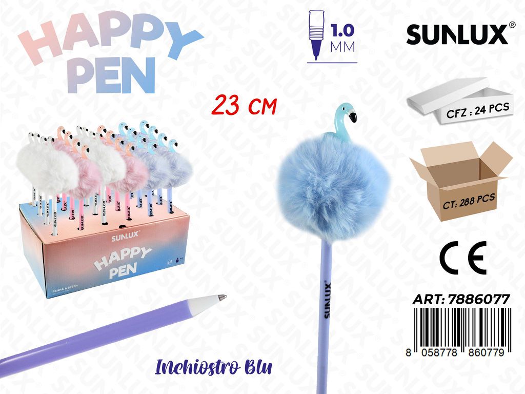 Esp. Penne Flamingo Ass. Inch. Blu 1.0Mm 24Cm