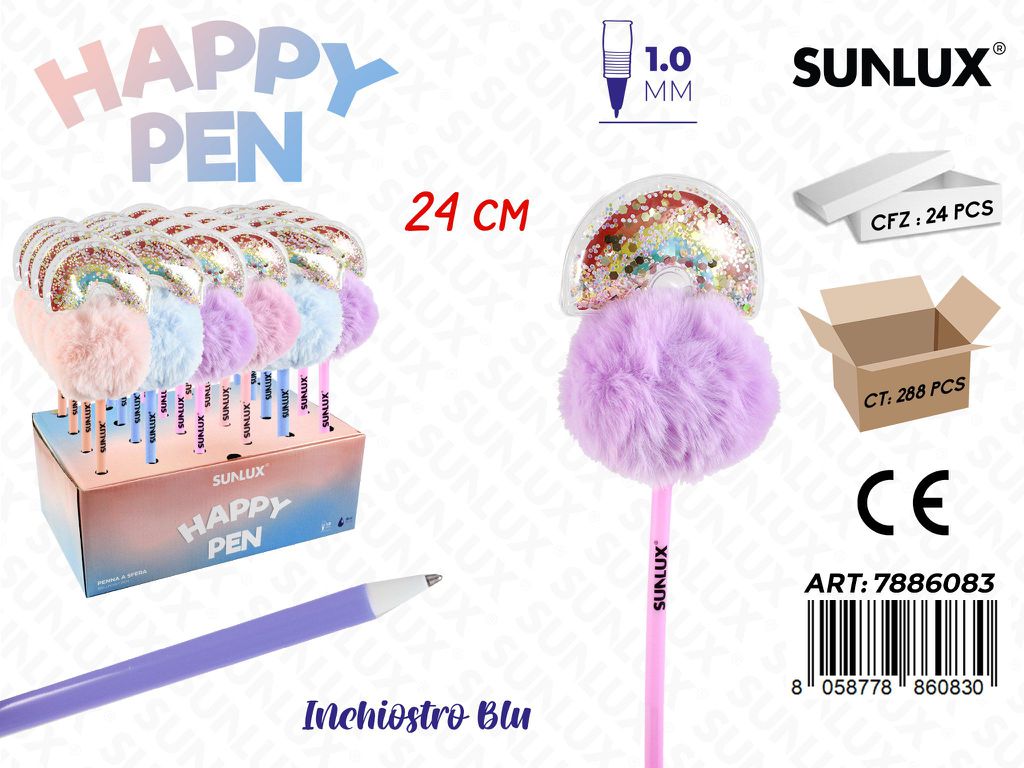 Esp. Penne Arcobaleno Ass. Inch. Blu 1.0Mm 24Cm