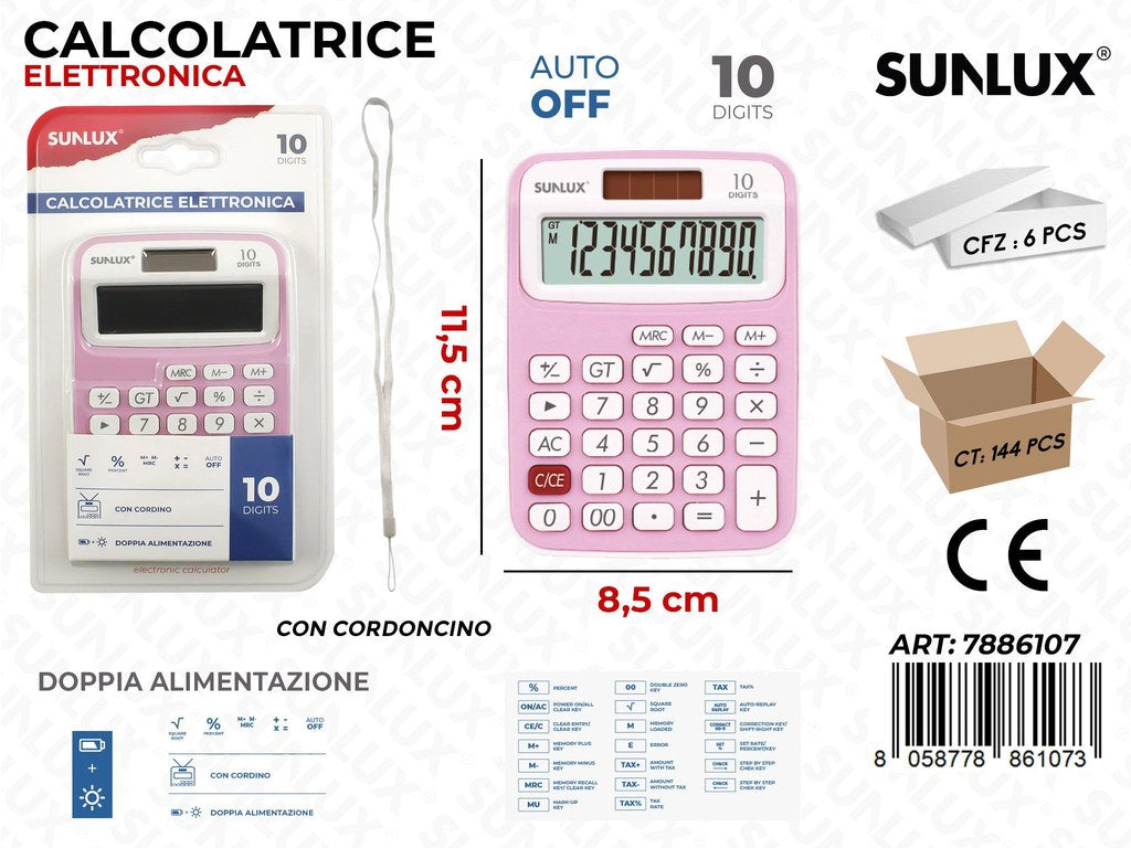 Calcolatrice Elettrica DC-106 Rosa 8.5*11.5CM