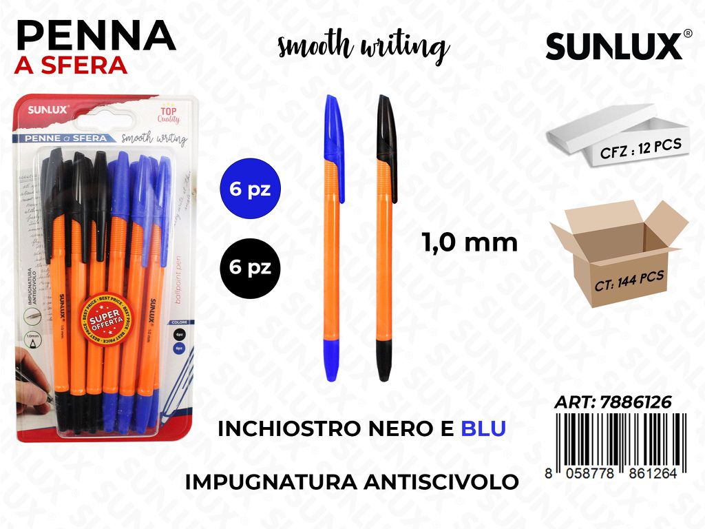 Penna a Sfera Inch. 2COL.12PCS 1.0MM