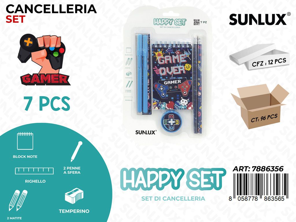 Happy Set Cancelleria Game 7Pcs Ass.