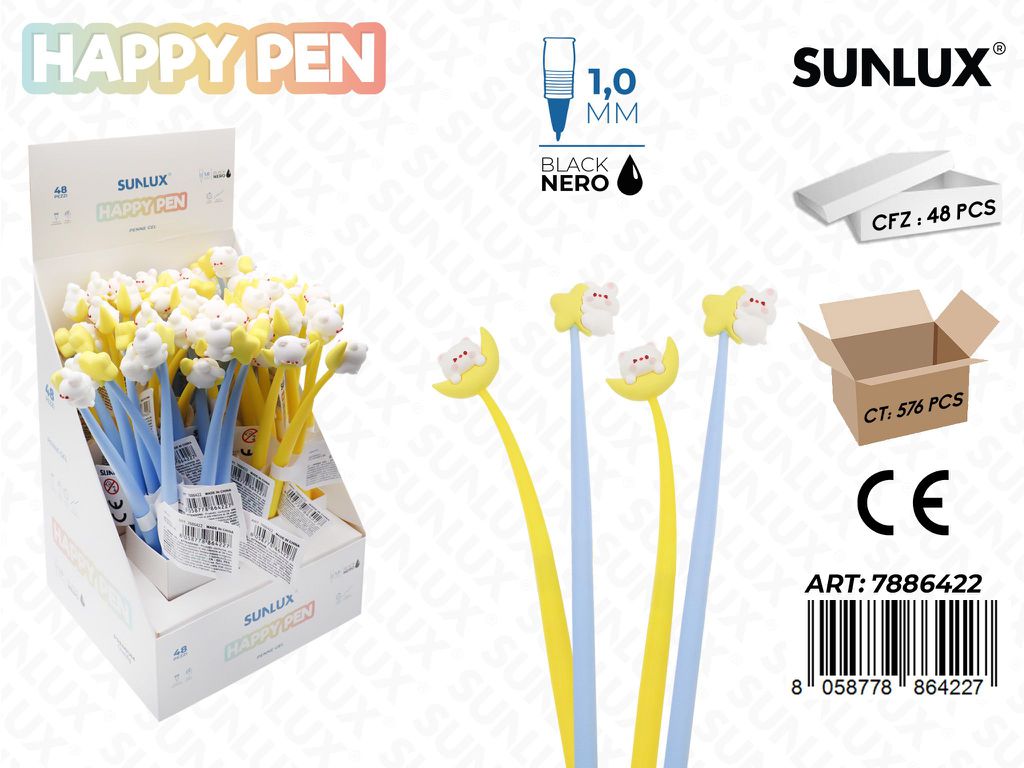 Happy Pen Gel Nero 1.0Mm Luna-Stella