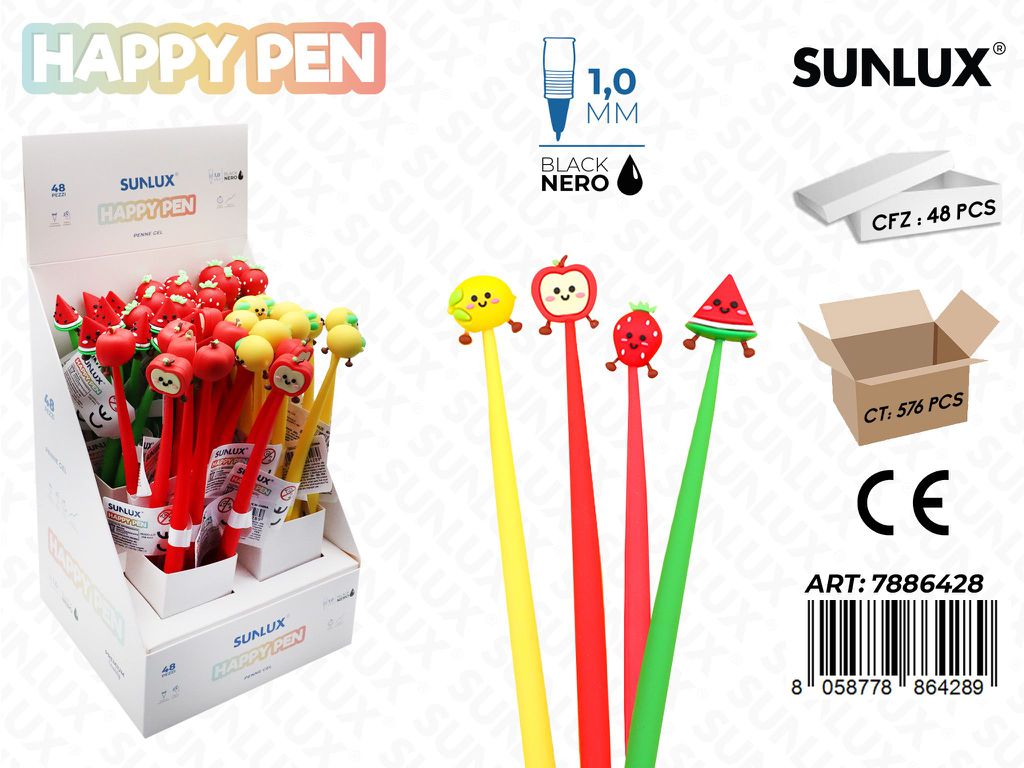Happy Pen Gel Nero 1.0Mm Frutta