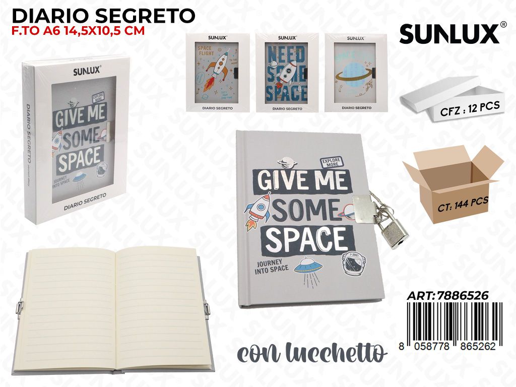 Diario Segreto Space A6 14.5*10.5Cm