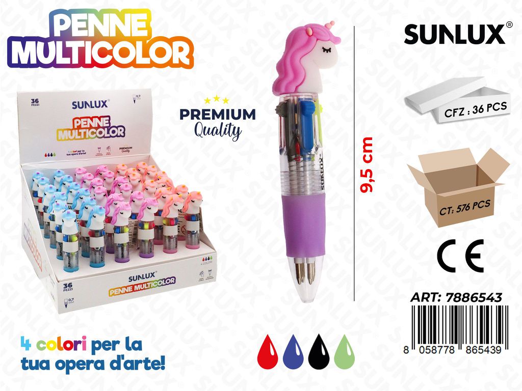 Penne Multicolor Ass.0.7Mm 9.5Cm