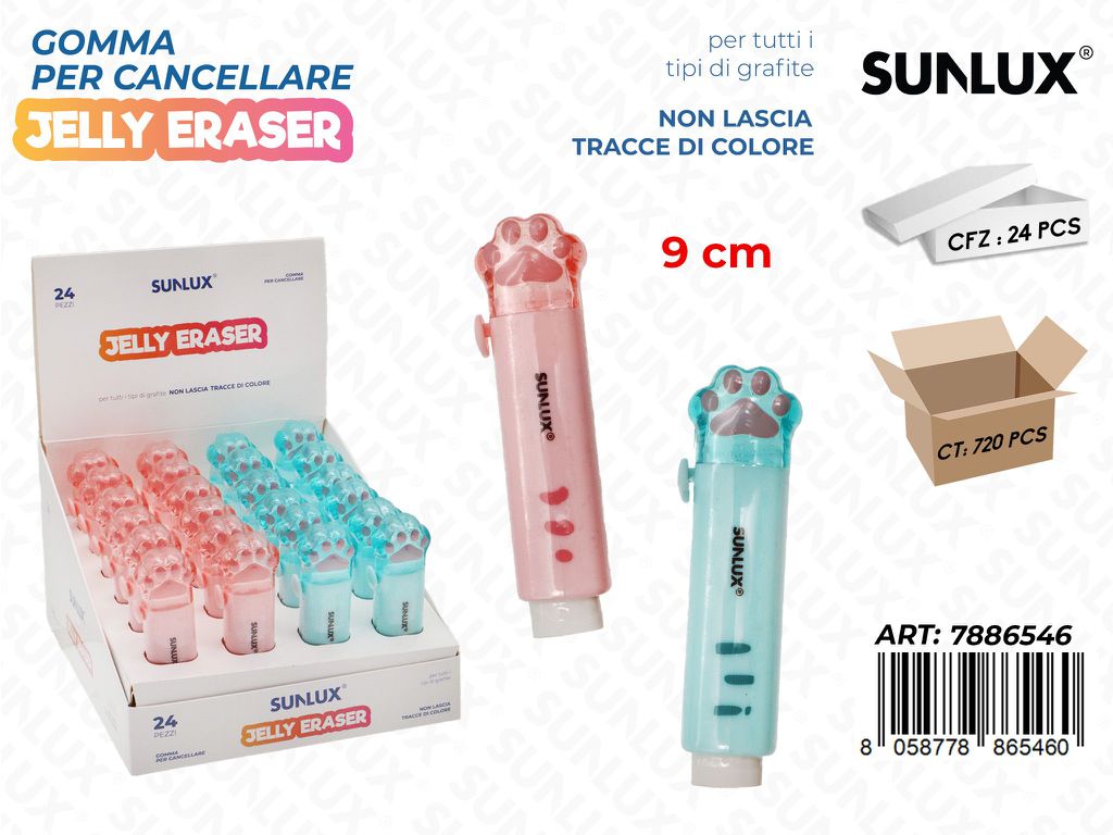 Sunlux Gomma per Cancellare Jelly Ass. 9CM