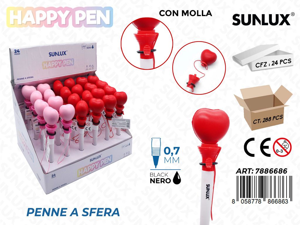 Happy Pen C/Molla Nero 0.7Mm