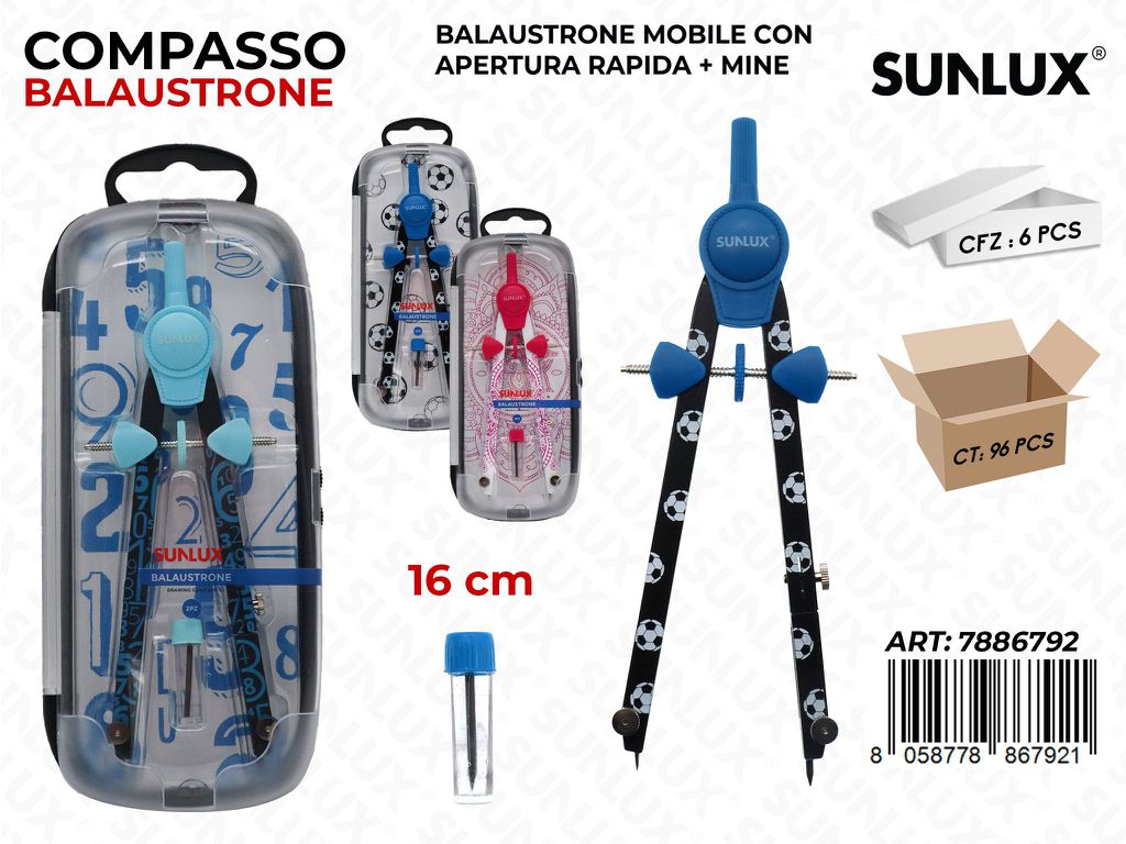 Sunlux Compasso Balaustrone Mobile c/ Mine 16CM