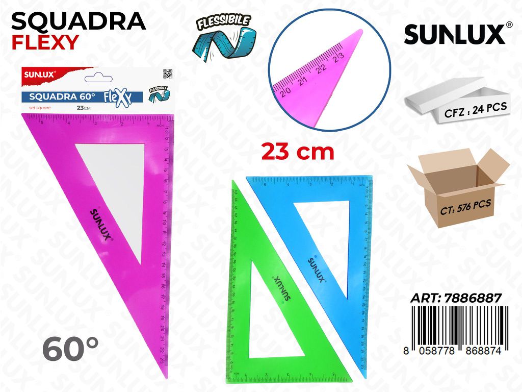 Sunlux Squadra Flexy 60° 23CM Ass.