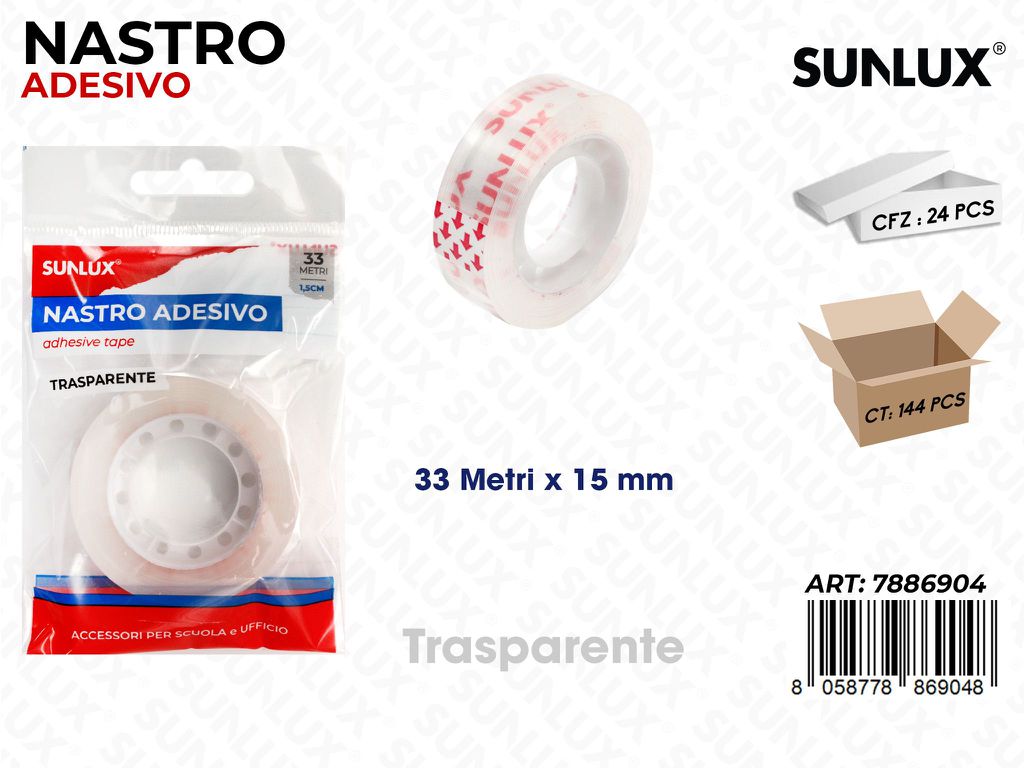 Sunlux Nastro Adv Trasp. 33MT*15MM