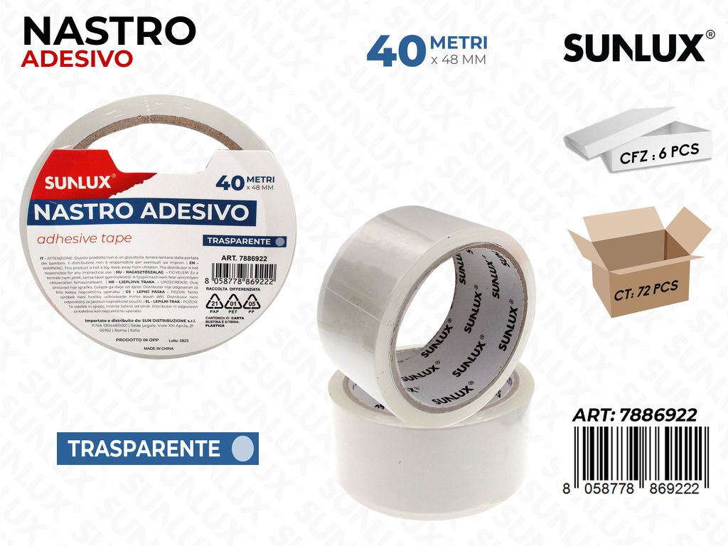 Sunlux Nastro Adv Trasp. 48MM*40MT