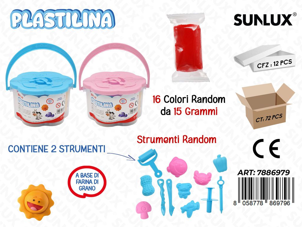 Sunlux Plastilina 16COL. 15GR c/ Acc.
