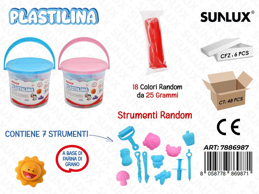 Sunlux Plastilina 18COL. 25GR c/ Acc.