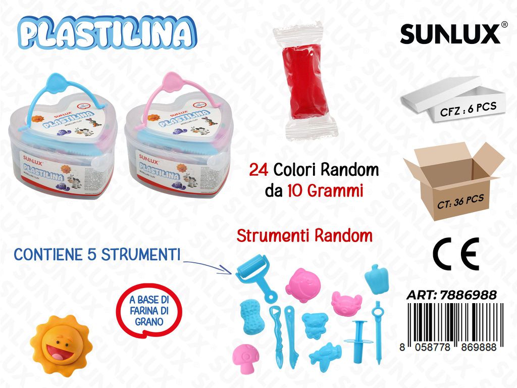 Sunlux Plastilina 24COL. 10GR c/ Acc.