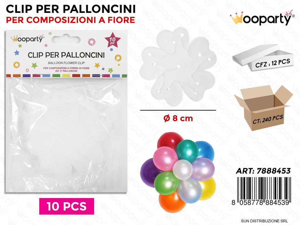 Clip per Palloncini a Fiore 10PCS D. 8CM