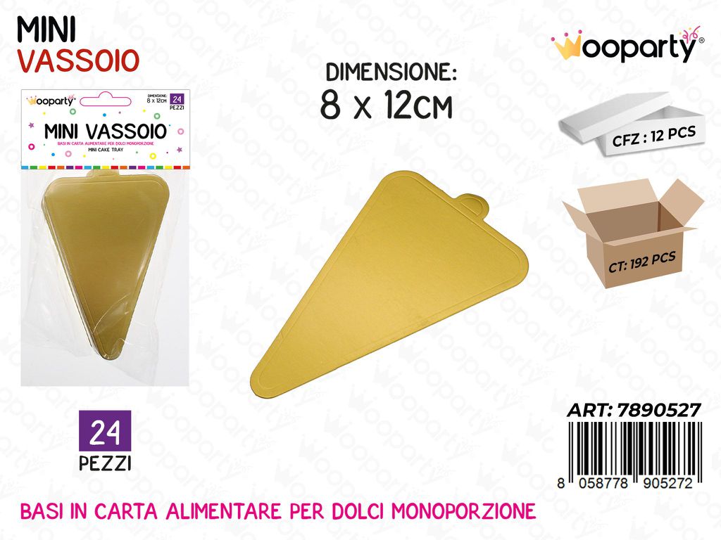 Wooparty Mini Vassoio Oro 24PCS 8*12CM