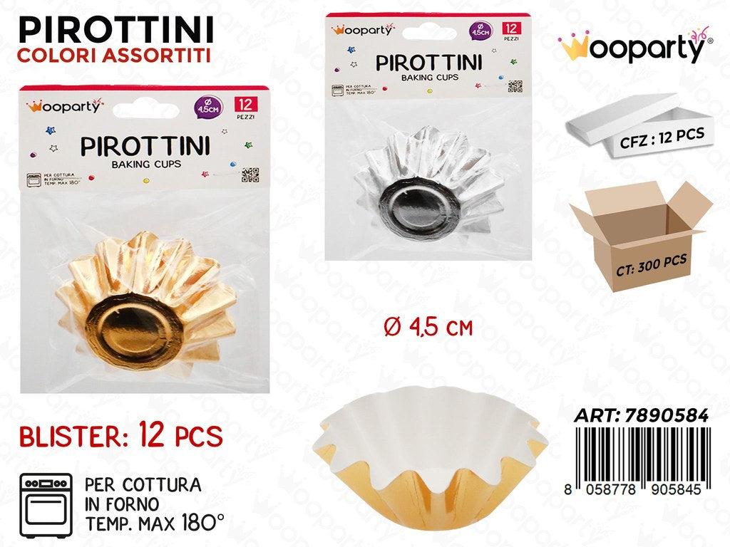 Wooparty Pirottini Carta Forno 12PCS Ass. D.4.5CM