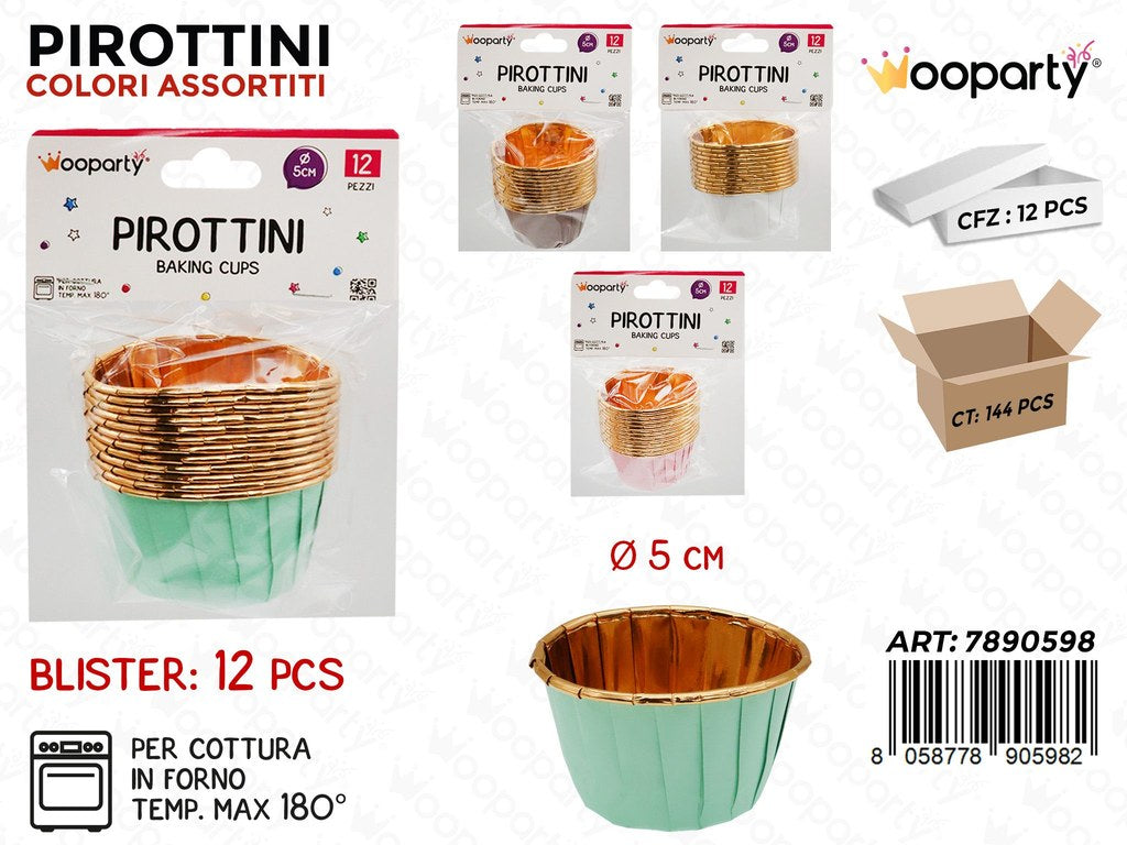Wooparty Pirottini Carta Forno 12PCS Ass. D.5CM