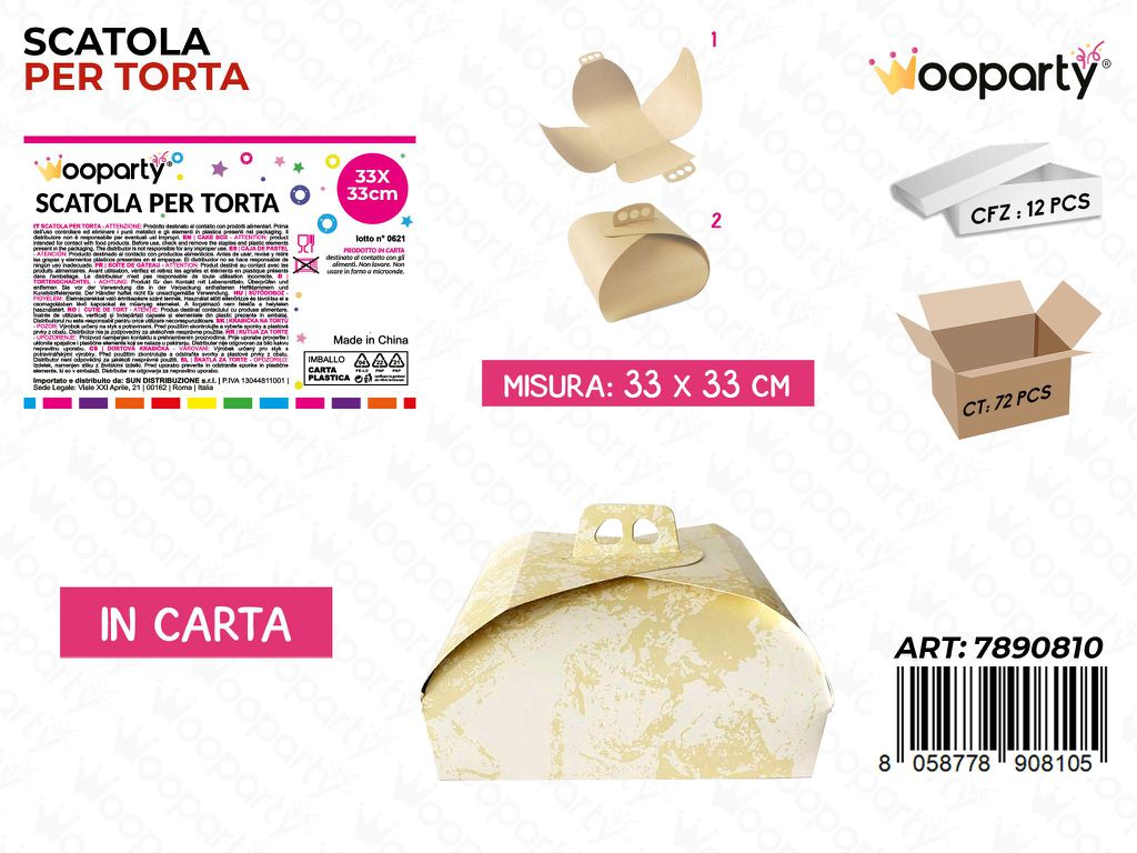 Scatola Porta Torta in Carta 33*33CM