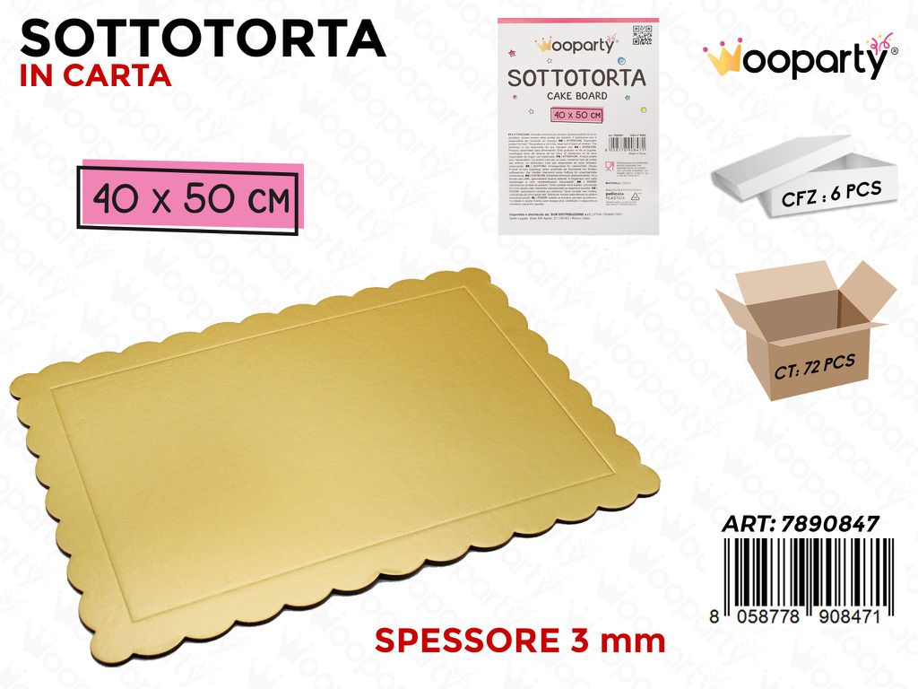 Sottotorta in Carta Oro Rett. 40*50CM