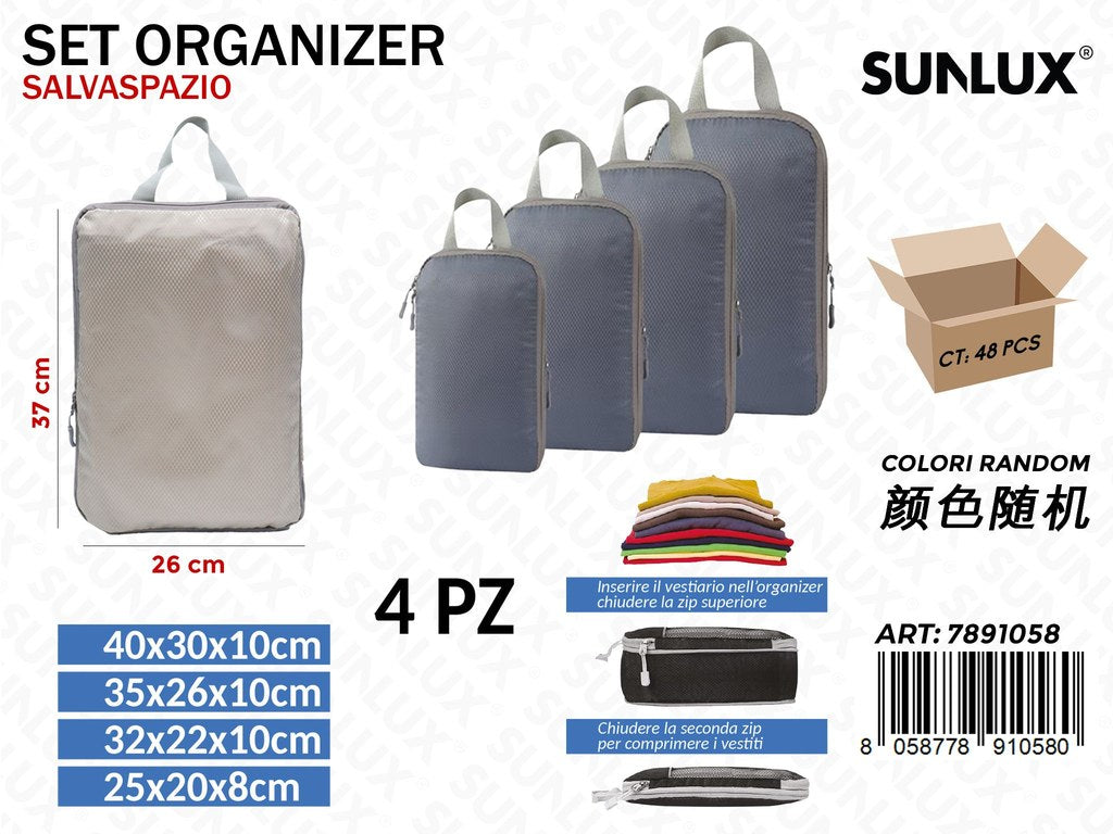 Sunlux Set Organizer da Viaggio 4PCS Ass