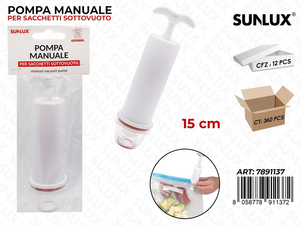 Pompa Manuale per Sacchetti Sottovuoto 15CM