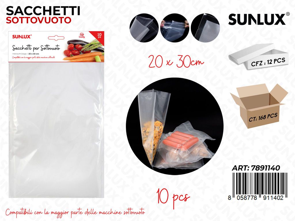 Sacchetti Sottovuoto 10Pcs 20X30Cm