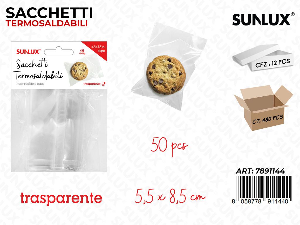 Sacchetti Termosaldati Trasp. 50PCS 5.5*8.5CM
