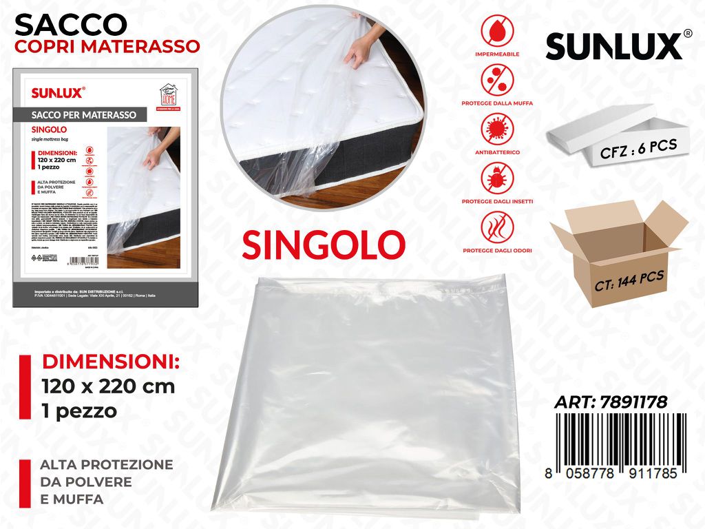 Sunlux Sacco per Materasso Sing. 120*220CM