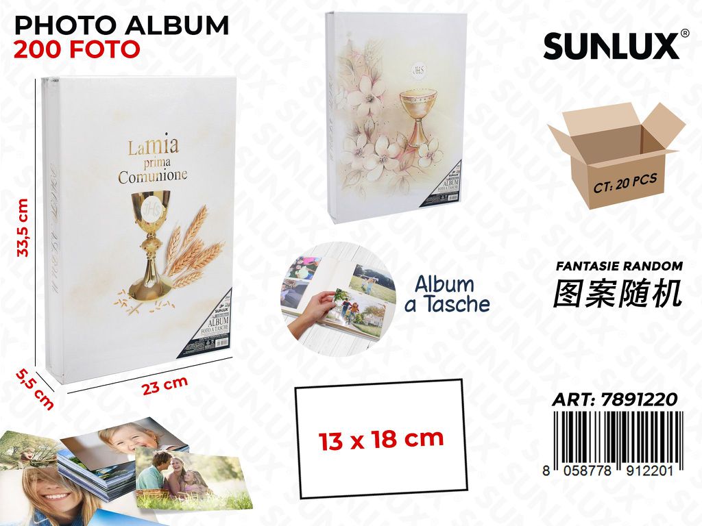 Sunlux Album Foto Comunione 200F. 23*33.5*5.5CM