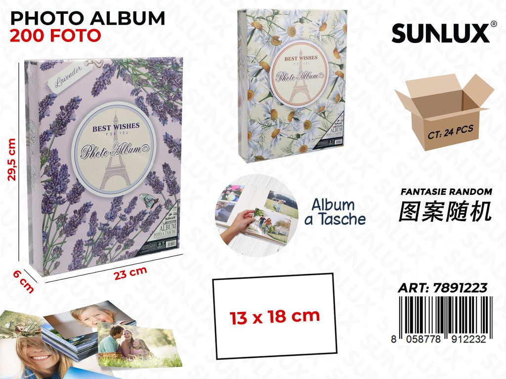 Sunlux Album Foto Ass. 200F. 23*29.5*6CM