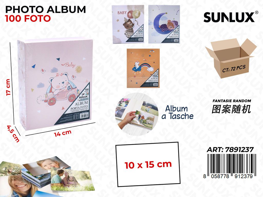 Sunlux Album Foto a Tasche Ass. 100F. 14*4.5*17CM