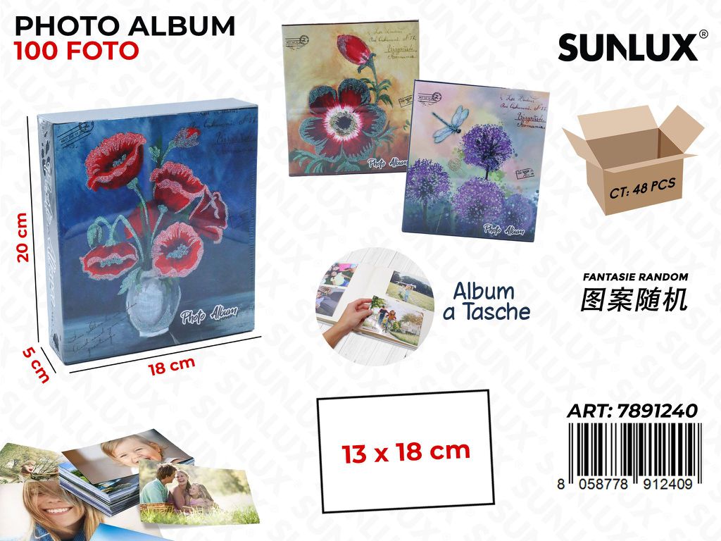 Sunlux Album Foto a Tasche Ass. 100F. 18*20*5CM