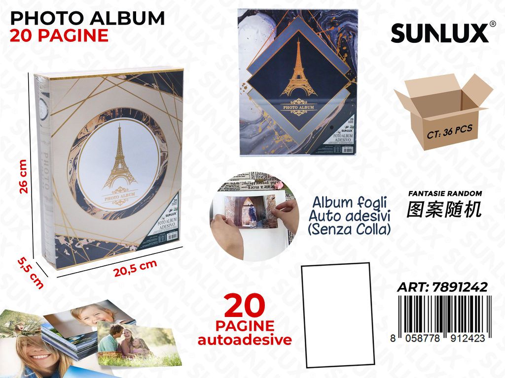 Sunlux Album Foto 20PAG. Adv Ass. 20.5*5.5*26CM