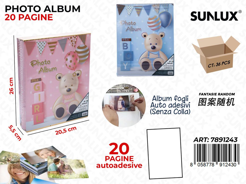 Sunlux Album Foto 20PAG. Adv Ass. 20.5*5.5*26CM