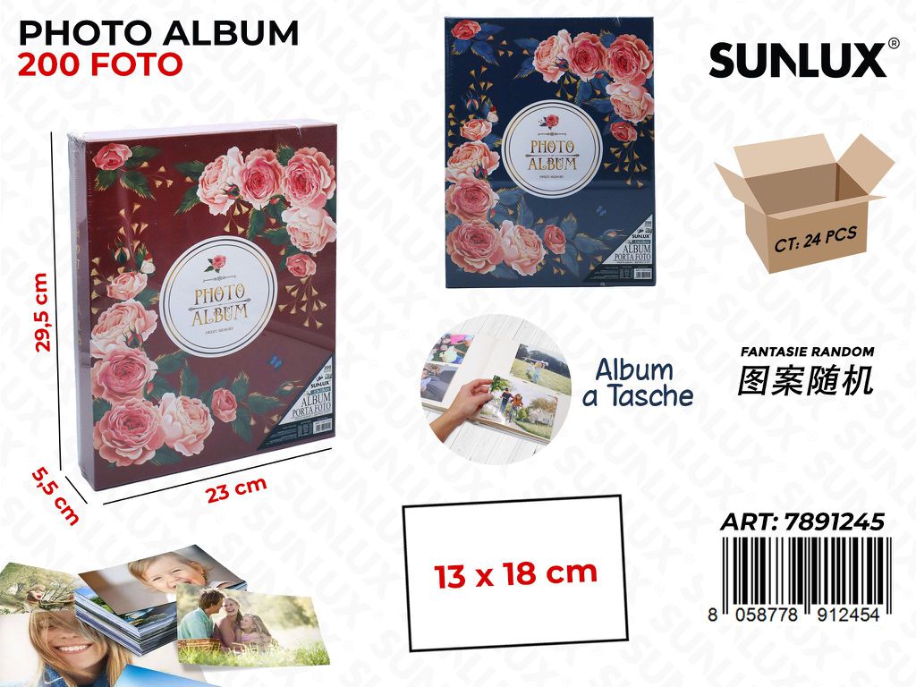 Sunlux Album Foto a Tasche Ass. 200F. 23*5.5*29.5CM
