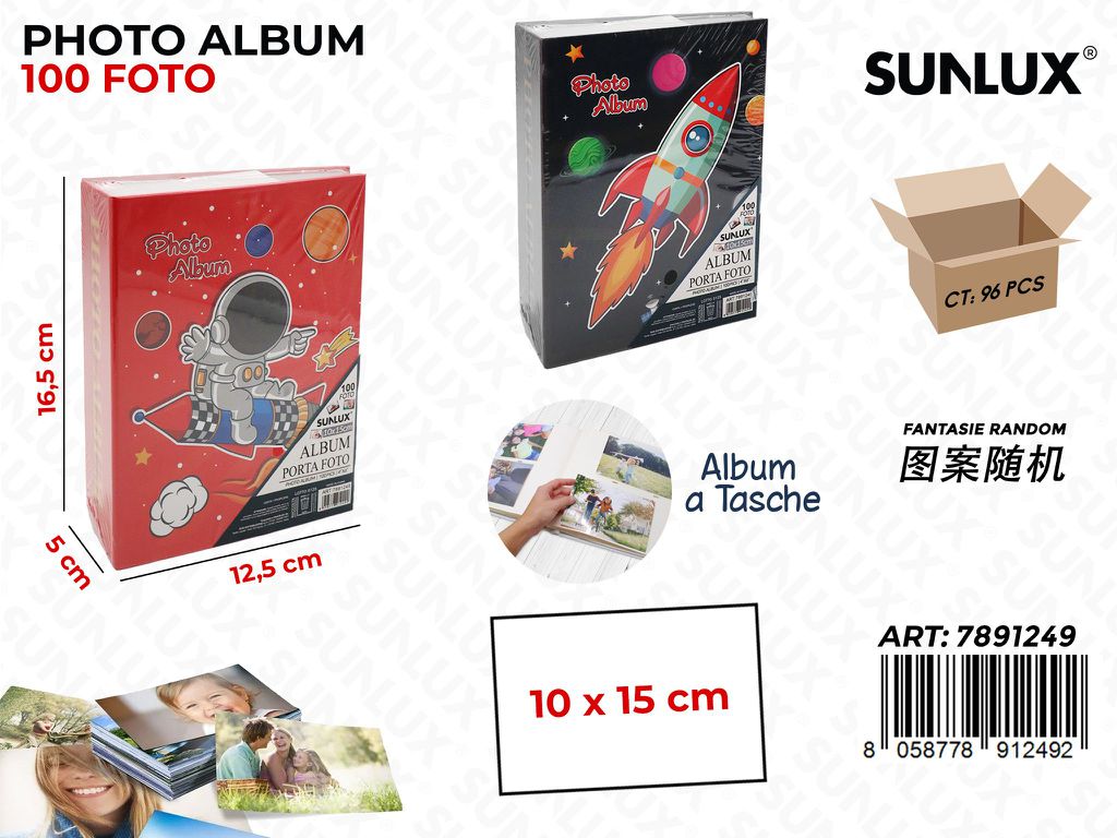Sunlux Album Foto a Tasche Ass. 100F. 16.5*12.5*5CM