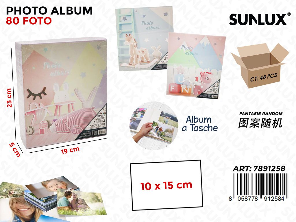 Sunlux Album Foto a Tasche Ass. 80F. 23*19*5CM