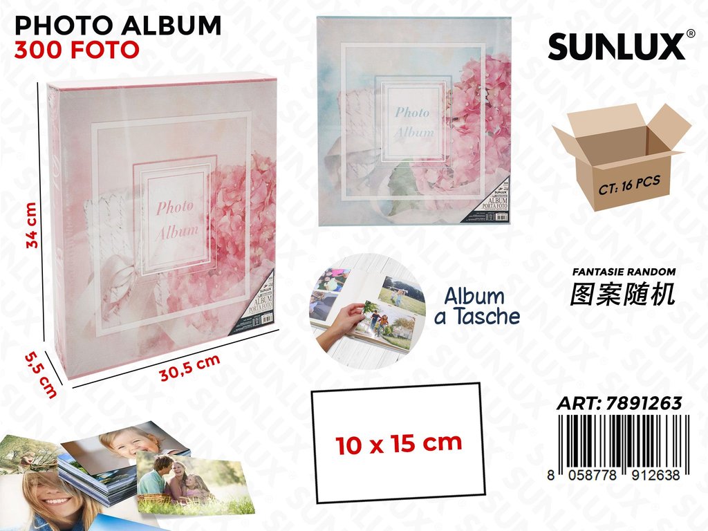 Sunlux Album Foto a Tasche Ass. 300F. 34*30.5*5.5CM