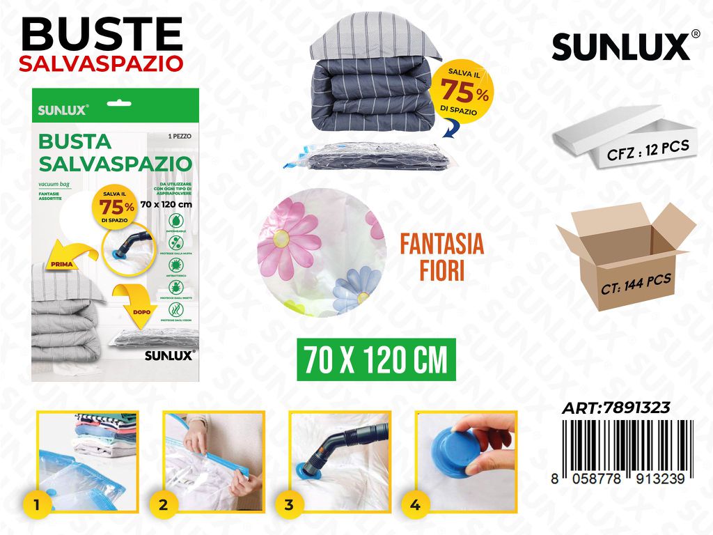 Sacco Sottovuoto Fiori 70*120CM