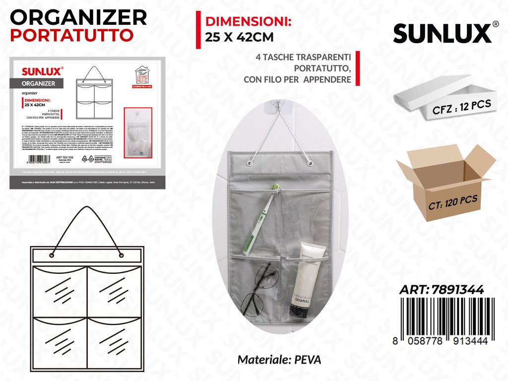 Organizer P.tutto Trasp. 4TASCHE 25*42CM