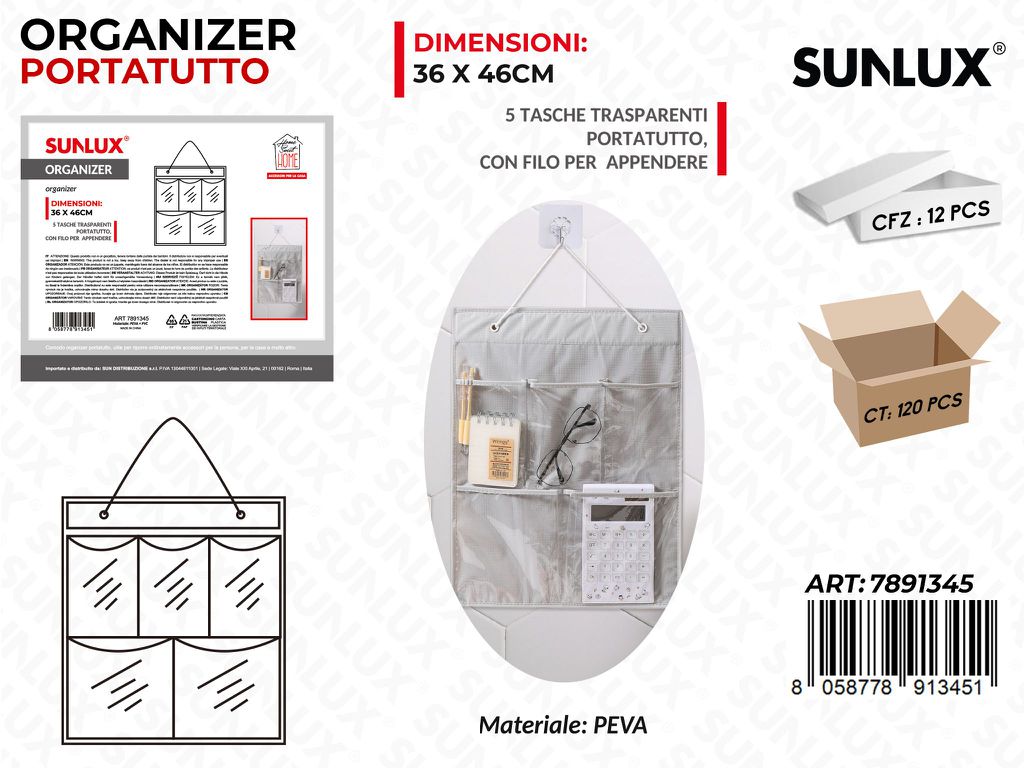 Organizer P.tutto Trasp. 5TASCHE 36*46CM