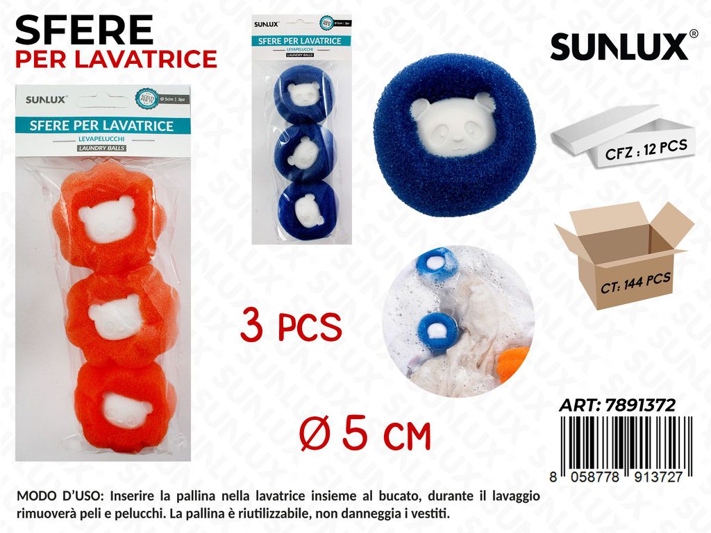 Sfere Lavatrice Levapelucchi 3PCS D.5CM