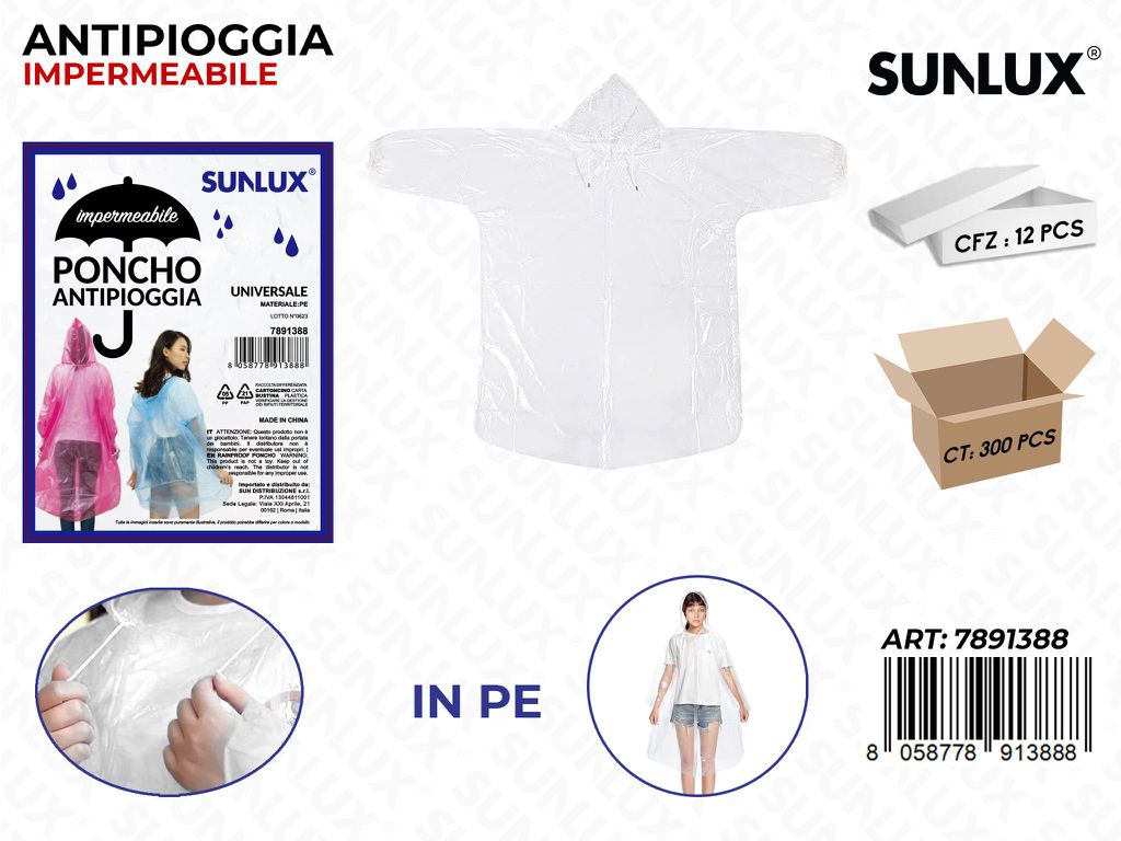 Sunlux Antipioggia Imperm. Trasp. in Pe / Pz da 12