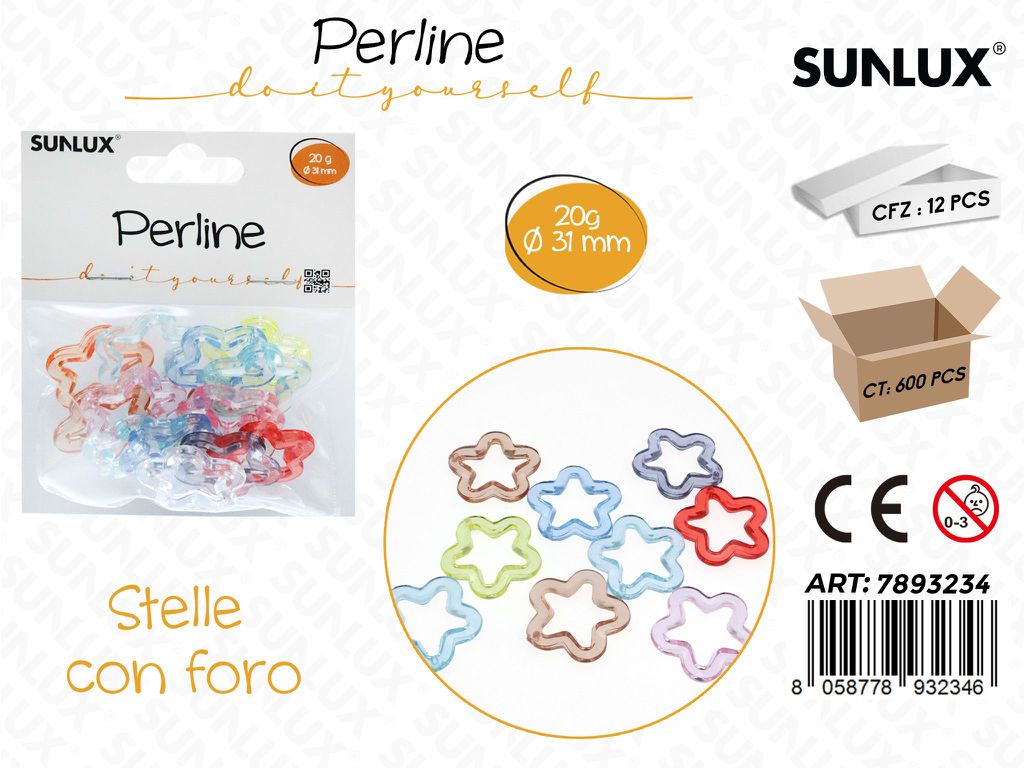 Sunlux Perline Forate Stelle Trasp. 20G D.31MM