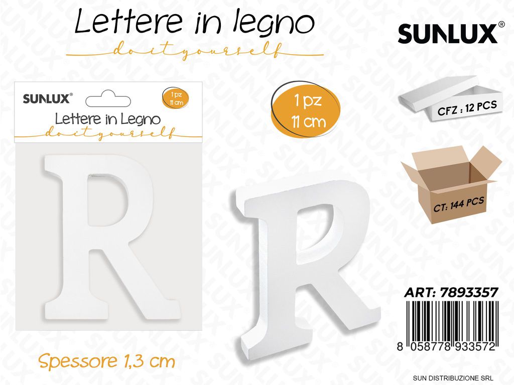 Lettera R in Legno 11*1.3CM