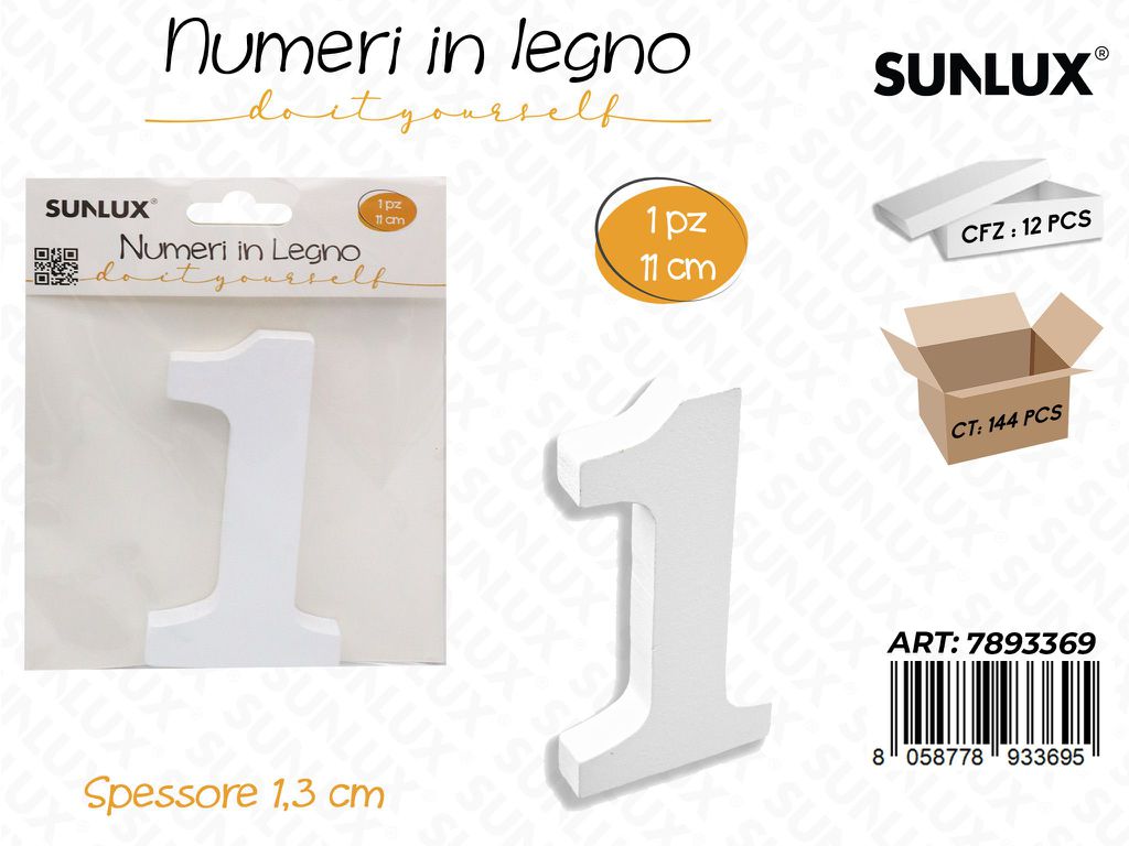 Numero 1 in Legno 11*1.3CM