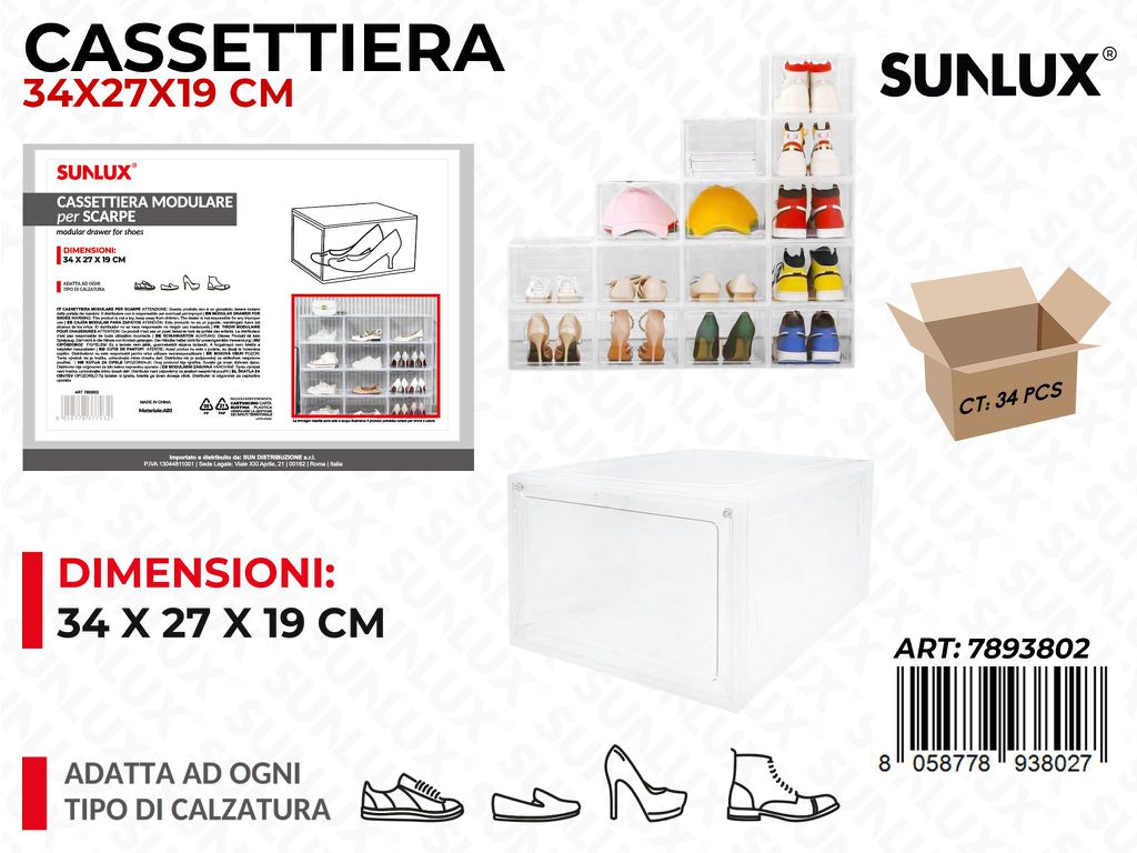 Sunlux Cassettiera per Scarpe 34*27*19CM