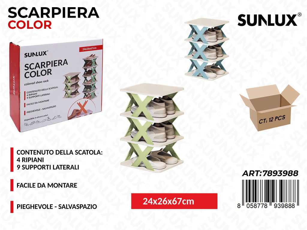 Sunlux Scarpiera Color 4PIANI Ass. 24*26*67CM